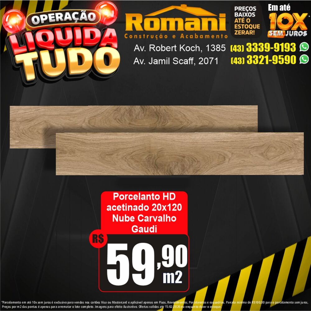 porcelanato amadeirado retificado regua 20x120 nube carvalho- liquidacao oferta promocao