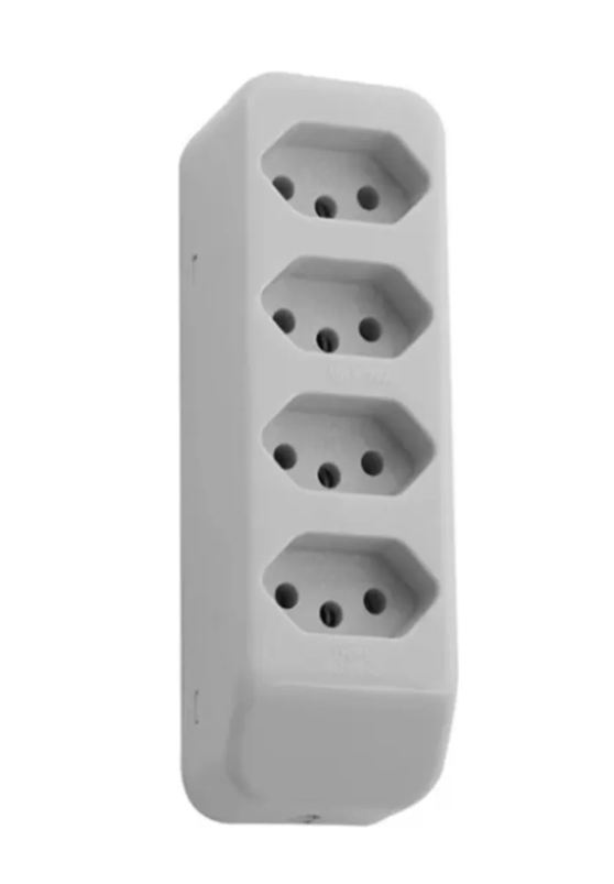 TOMADA EM BARRA 4 (QUADRUPLA) 2P+T 10A/20A BRANCA -RF MAX
