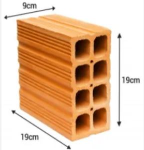 TIJOLO 8 FUROS 9X19X19CM SAPOPEMA UNIDADE