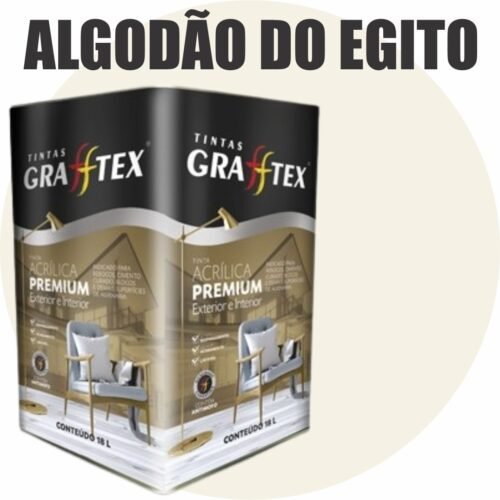 f45786a8-998b-4fc9-a15e-bee5923739ab TINTA ACRILICA FOSCA PREMIUM INT/EXT 18L ALGODAO DO EGITO GRAFFTEX-
