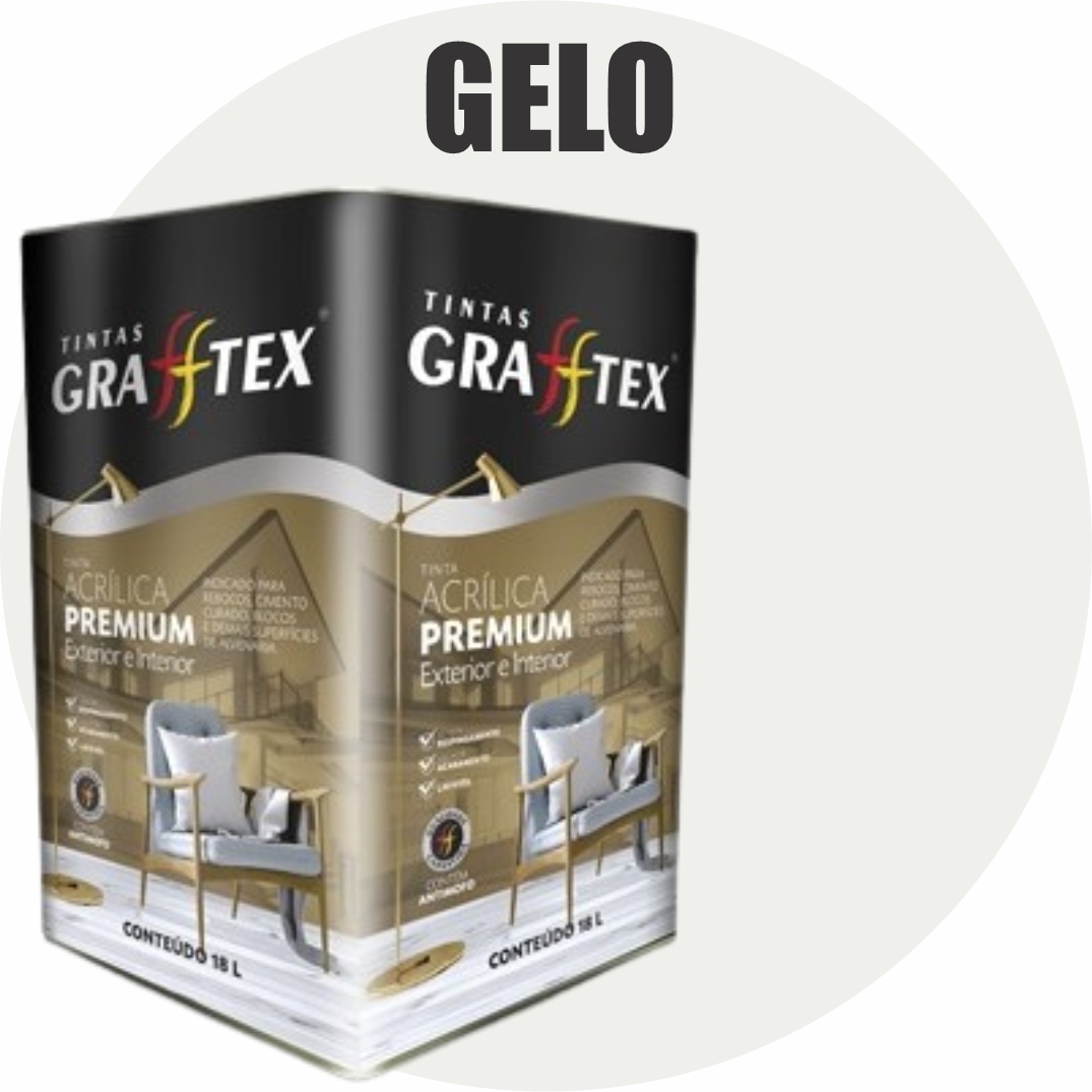 87f9ca08-2bb9-40e5-a074-e6cd05d51e2f TINTA ACRILICA FOSCA PREMIUM INT/EXT 18L GELO GRAFFTEX-