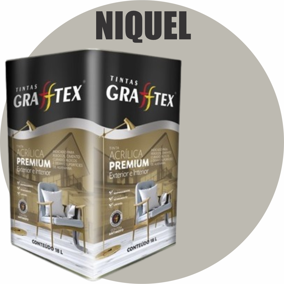 90631ffd-fc33-4c19-90d3-4285c4236565 TINTA ACRILICA FOSCA PREMIUM INT/EXT 18L NIQUEL GRAFFTEX