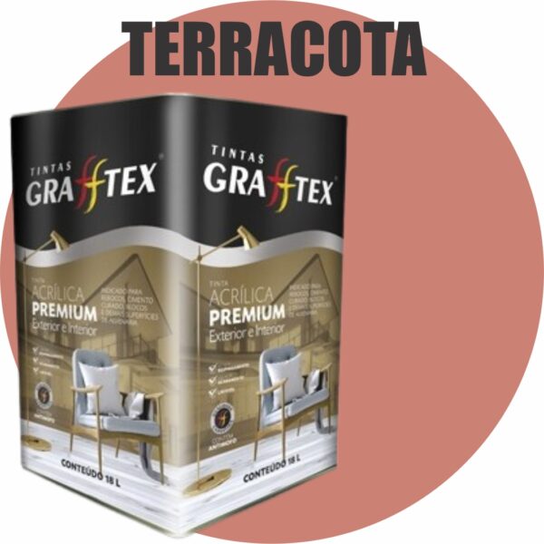 TINTA ACRILICA FOSCA PREMIUM INT/EXT 18L TERRACOTA GRAFFTEX
