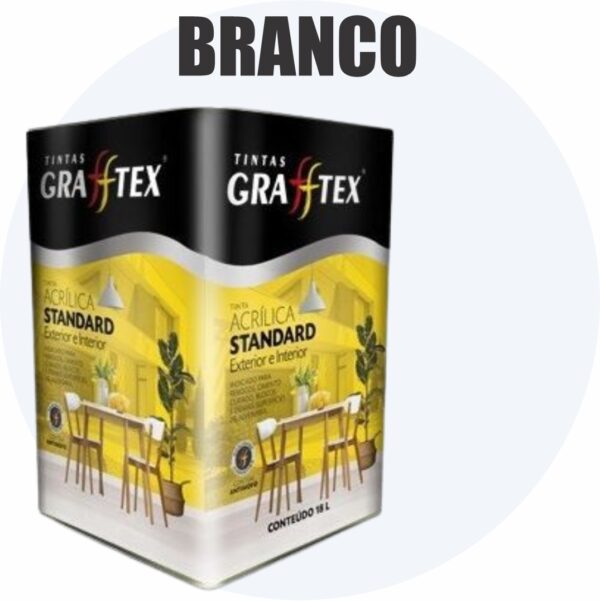 TINTA ACRILICA FOSCA STANDARD INT/EXT 18L BRANCO GRAFFTEX-