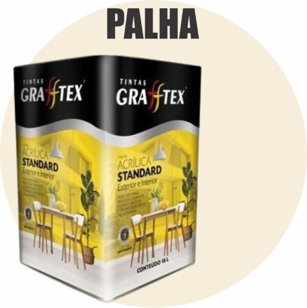 TINTA ACRILICA FOSCA STANDARD INT/EXT 18L PALHA GRAFFTEX-