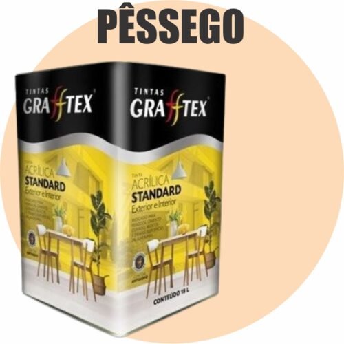 795c6536-4cb2-4596-b71f-1b9c24392ca0 TINTA ACRILICA FOSCA STANDARD INT/EXT 18L PESSEGO GRAFFTEX