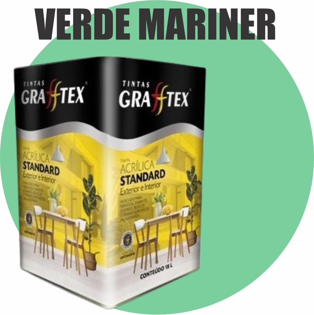 79ab0f08-269e-424d-be5a-308817b289a4 TINTA ACRILICA FOSCA STANDARD INT/EXT 18L VERDE MARINER GRAFFTEX