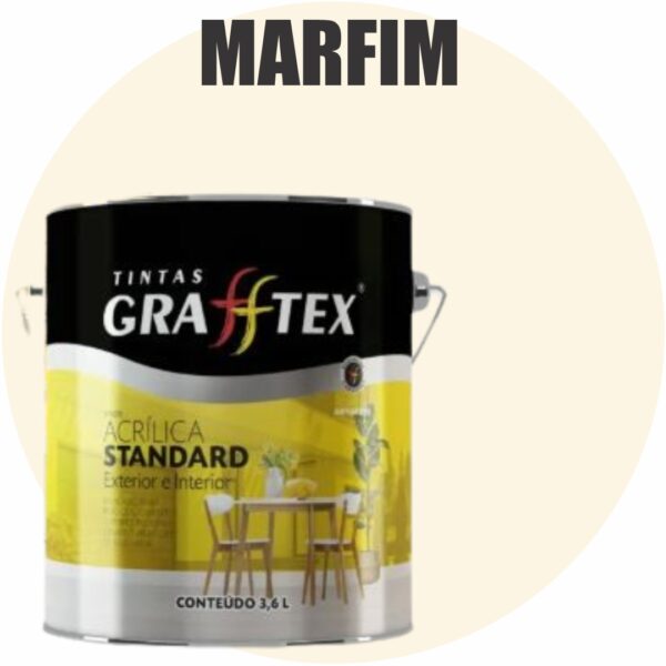 TINTA ACRILICA FOSCA STANDARD INT/EXT 3,6L MARFIM GRAFFTEX