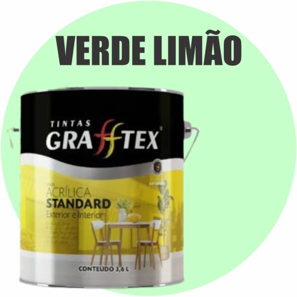 TINTA ACRILICA FOSCA STANDARD INT/EXT 3,6L VERDE LIMAO GRAFFTEX