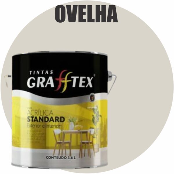 TINTA ACRILICA FOSCA STANDARD INT/EXT 3,6L OVELHA GRAFFTEX