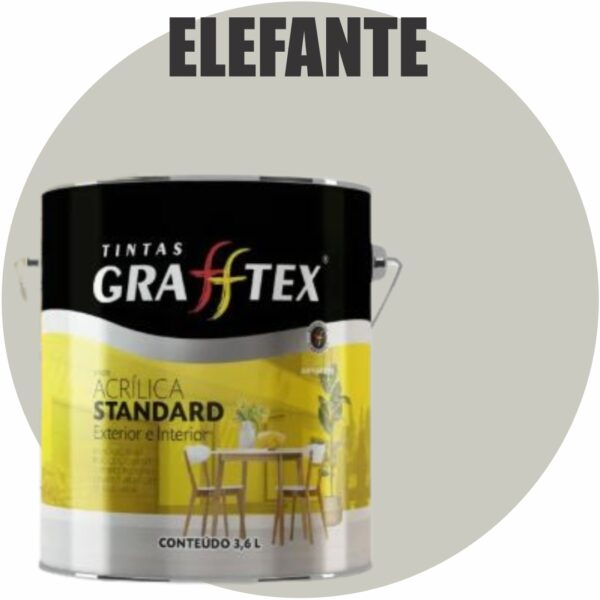 TINTA ACRILICA FOSCA STANDARD INT/EXT 3,6L ELEFANTE GRAFFTEX