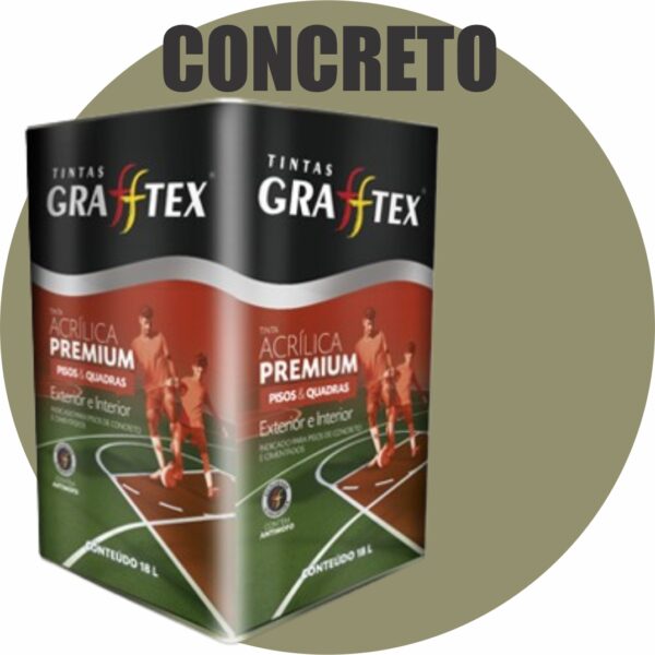 TINTA ACRILICA FOSCA PISOS E QUADRAS PREMIUM 18L CONCRETO GRAFFTEX-