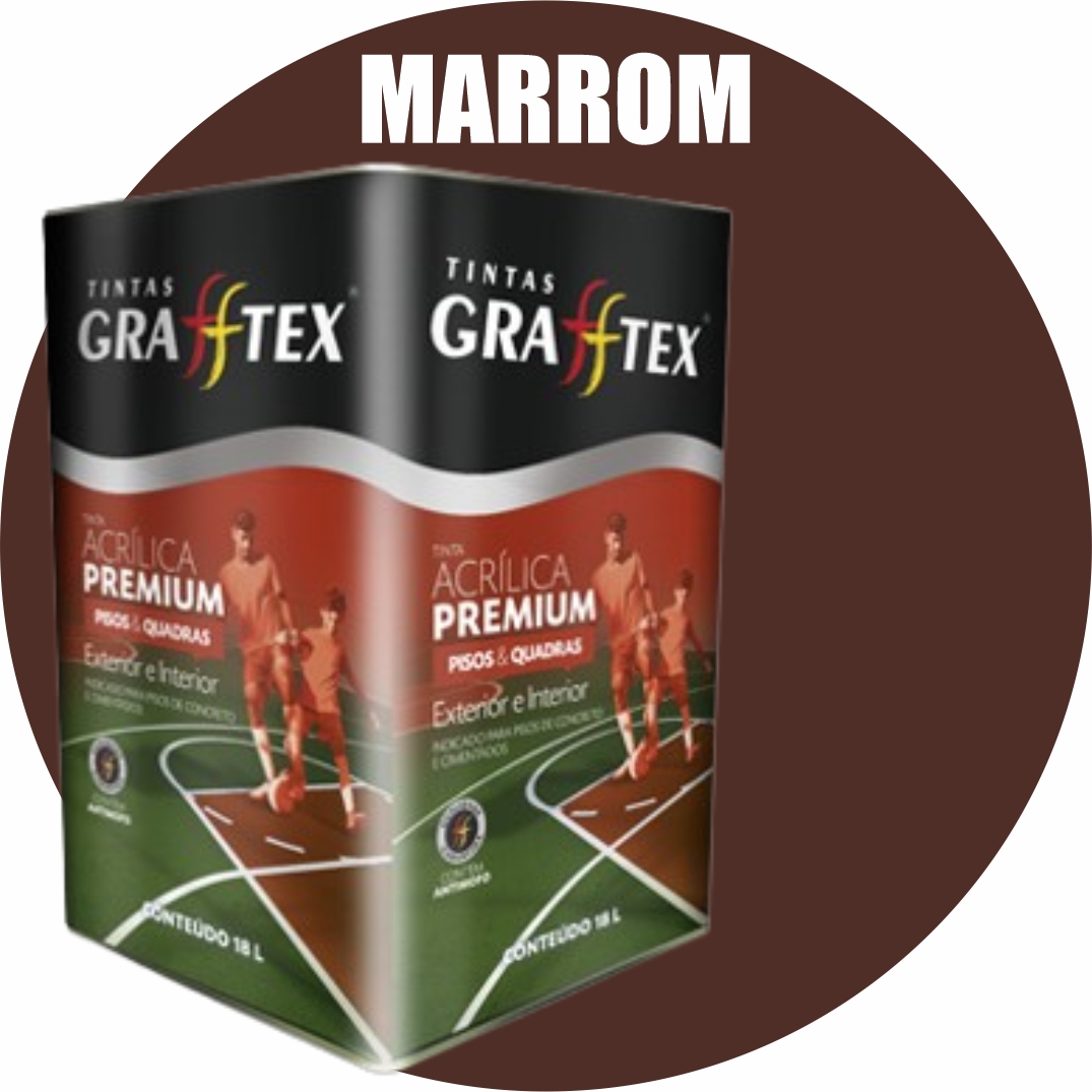 8352b422-acb8-458e-abf1-c3dec4150738 TINTA ACRILICA FOSCA PISOS E QUADRAS PREMIUM 18L MARROM GRAFFTEX