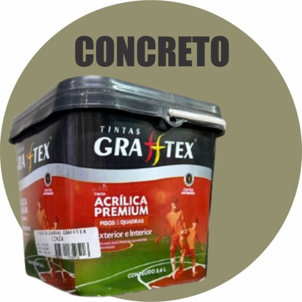 TINTA ACRILICA FOSCA PISOS E QUADRAS PREMIUM 3,6L CONCRETO GRAFFTEX-