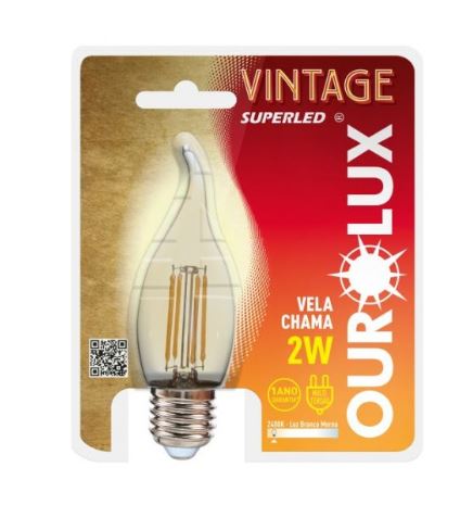 VINTAGE LED VELA CHAMA 2W BIV 2400K OUROLUX 05305