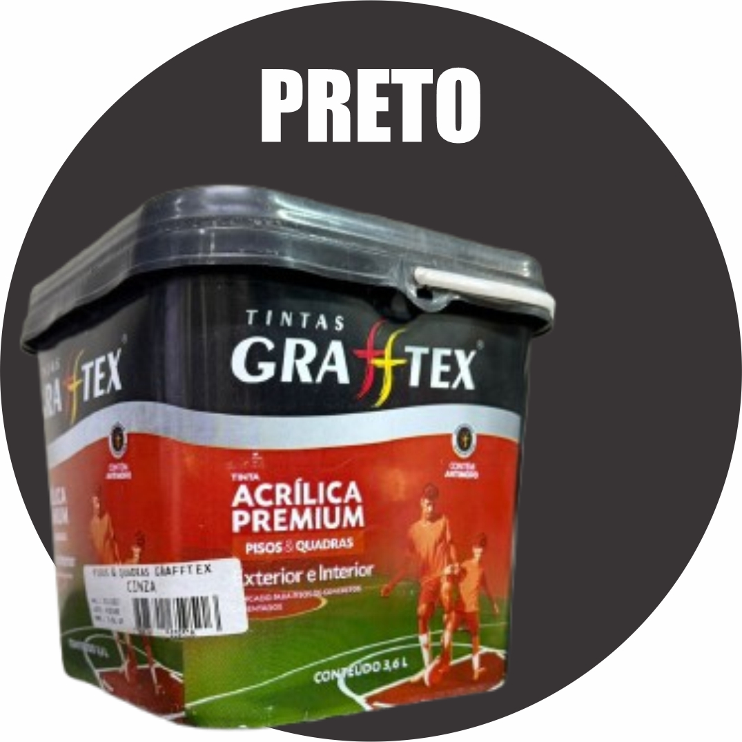 9b7f8f2a-412b-48a6-871b-7565120703e8 TINTA ACRILICA FOSCA PISOS E QUADRAS PREMIUM 3,6L PRETO GRAFFTEX-