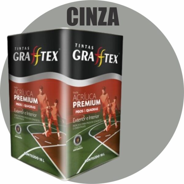 TINTA ACRILICA FOSCA PISOS E QUADRAS PREMIUM 18L CINZA GRAFFTEX-