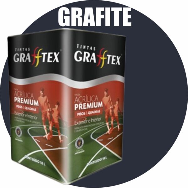 TINTA ACRILICA FOSCA PISOS E QUADRAS PREMIUM 18L GRAFITE GRAFFTEX