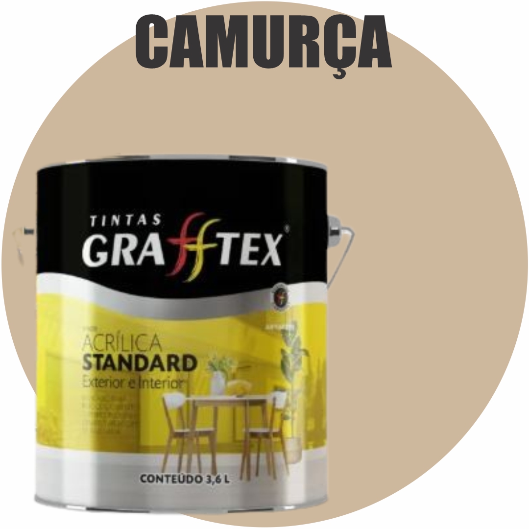 07c64b14-6253-4954-8b15-7a0bd2dc2df1 TINTA ACRILICA FOSCA STANDARD INT/EXT 3,6L CAMURÇA GRAFFTEX