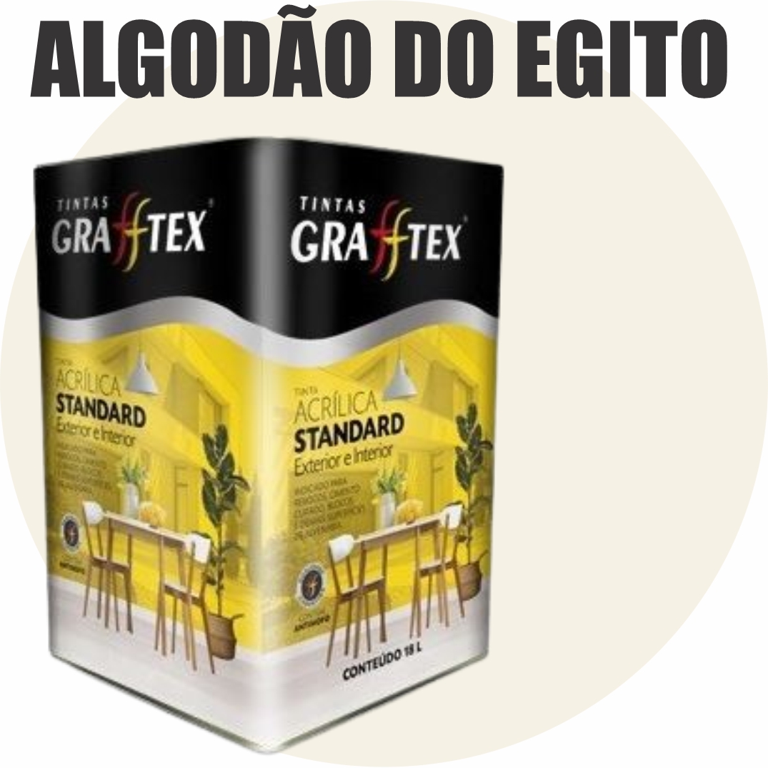 0973a16c-3b71-4dca-a9ee-48870186e1d5 TINTA ACRILICA FOSCA STANDARD INT/EXT 18L ALGODAO DO EGITO GRAFFTEX-