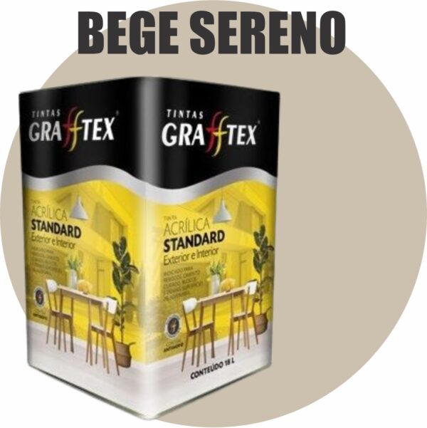 TINTA ACRILICA FOSCA STANDARD INT/EXT 18L BEGE SERENO GRAFFTEX