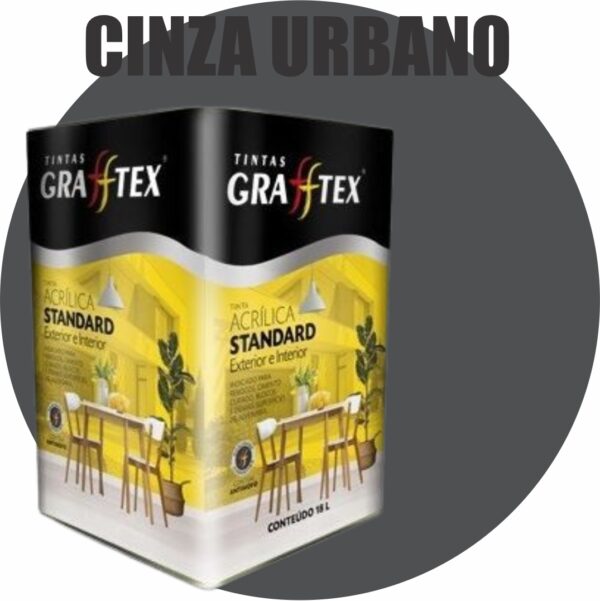 TINTA ACRILICA FOSCA STANDARD INT/EXT 18L CINZA URBANO GRAFFTEX