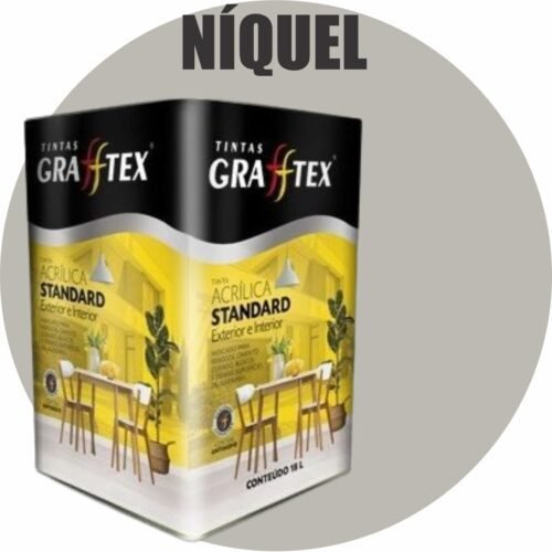 7626c449-1051-4e46-85b8-c2954955a611 TINTA ACRILICA FOSCA STANDARD INT/EXT 18L NIQUEL GRAFFTEX