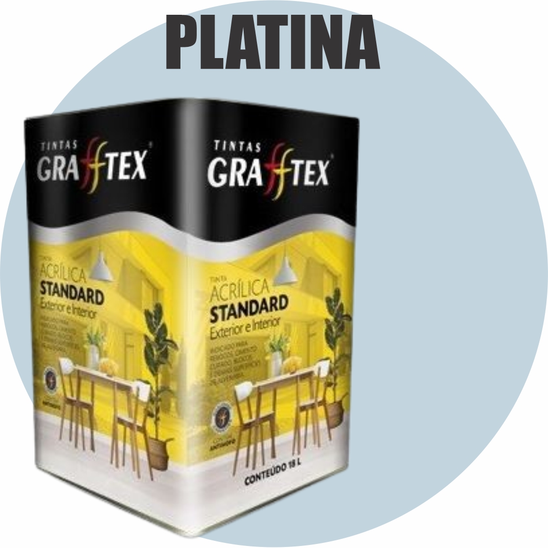 c47cd6bf-0171-48de-8f69-017cd0c7fa8d TINTA ACRILICA FOSCA STANDARD INT/EXT 18L PLATINA GRAFFTEX