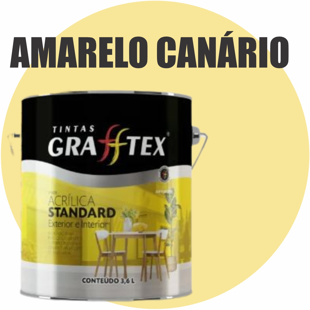 d1c30cb8-bc82-4793-a638-a9fcbfad0fd5 TINTA ACRILICA FOSCA STANDARD INT/EXT 3,6L AMARELO CANARIO GRAFFTEX