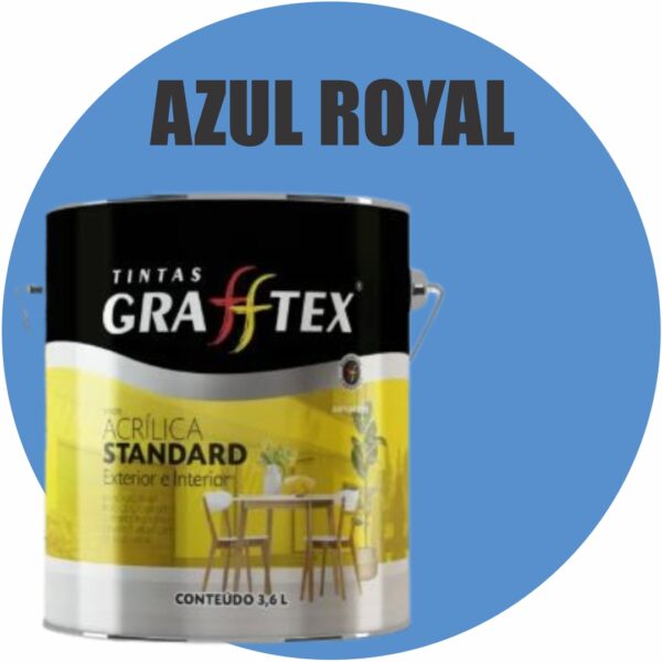 TINTA ACRILICA FOSCA STANDARD INT/EXT 3,6L AZUL ROYAL GRAFFTEX