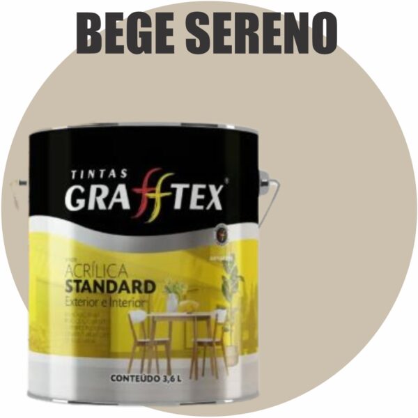 TINTA ACRILICA FOSCA STANDARD INT/EXT 3,6L BEGE SERENO GRAFFTEX