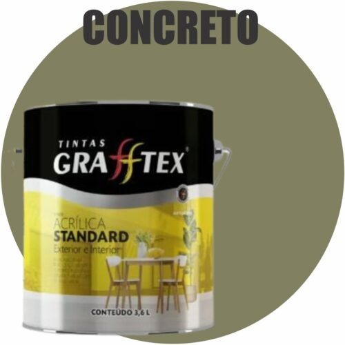 121a916f-5e5c-49dd-8779-dd28881a684d TINTA ACRILICA FOSCA STANDARD INT/EXT 3,6L CONCRETO GRAFFTEX