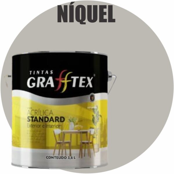 TINTA ACRILICA FOSCA STANDARD INT/EXT 3,6L NIQUEL GRAFFTEX