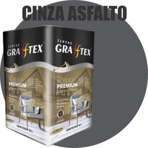 dc414ba9-b904-40b8-934e-aa0dfee1ea95 TINTA ACRILICA FOSCA PREMIUM INT/EXT 18L CINZA ASFALTO GRAFFTEX