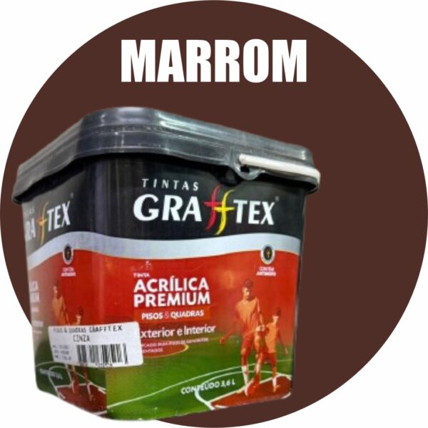 TINTA ACRILICA FOSCA PISOS E QUADRAS PREMIUM 3,6L MARROM GRAFFTEX