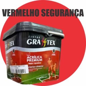 TINTA ACRILICA FOSCA PISOS E QUADRAS PREMIUM 3,6L VERMELHO SEGURANÇA GRAFFTEX