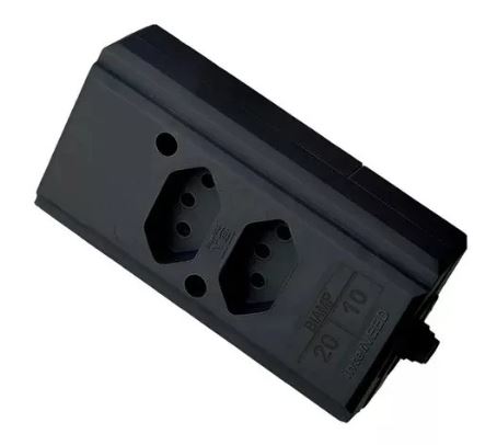 TOMADA EM BARRA 2 (DUPLA) 2P+T 10A/20A PRETA - RF MAX