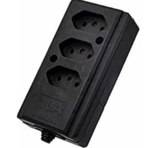 TOMADA EM BARRA 3 (TRIPLA) 2P+T 10A/20A PRETA - RF MAX