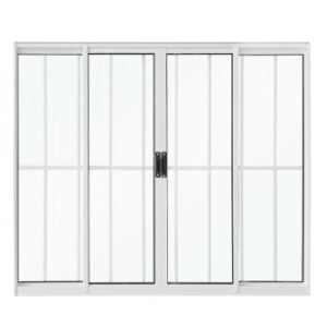 VITRO ALUMINIO 4FOLHAS MOD BRANCO C/VIDRO C/GRADE 100X150 JP