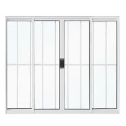 VITRO ALUMINIO 4FOLHAS MOD BRANCO C/VIDRO C/GRADE 120X180 JP (ENC)