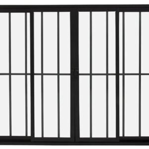 VITRO ALUMINIO 4FOLHAS MOD PRETO C/VIDRO C/GRADE 100X100 JP