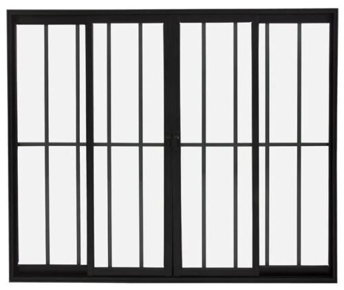 8a05a70e-a7b5-49f6-8841-46fabc1fb41e VITRO ALUMINIO 4FOLHAS MOD PRETO C/VIDRO C/GRADE 100X150 JP