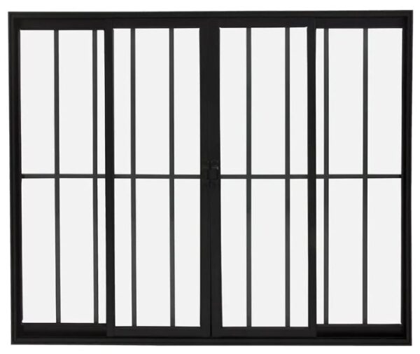 VITRO ALUMINIO 4FOLHAS MOD PRETO C/VIDRO C/GRADE 120X120 JP