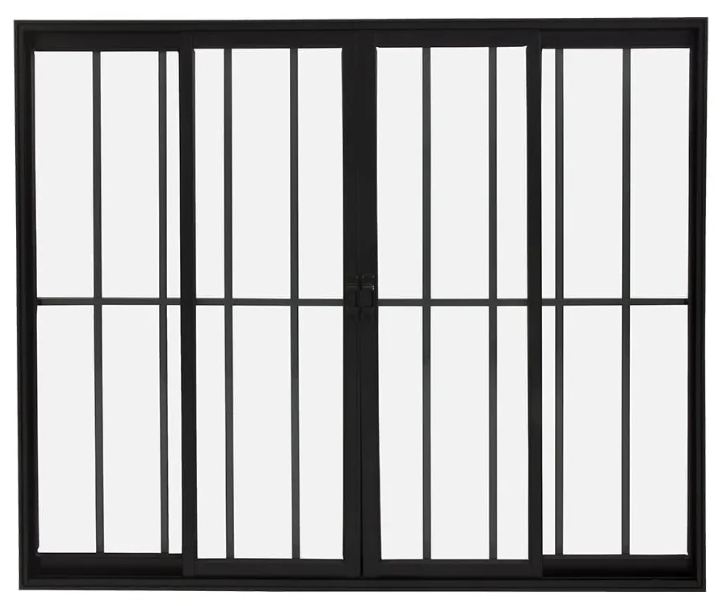 8aaf7f91-6531-483d-b6c8-45d6ea1e53df VITRO ALUMINIO 4FOLHAS MOD PRETO C/VIDRO C/GRADE 120X120 JP