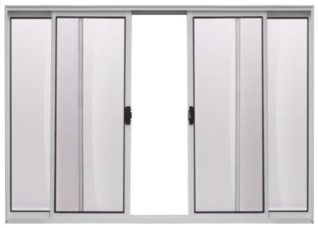 VITRO ALUMINIO 4FOLHAS MOD BRANCO C/VIDRO S/GRADE 120X150 JP (ENC)