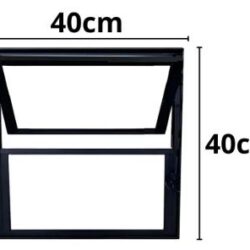 VITRO ALUMINIO BASCULANTE 40X40 POP PRETO JP