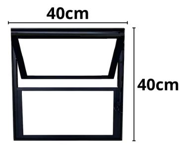 VITRO ALUMINIO BASCULANTE 40X40 POP PRETO JP