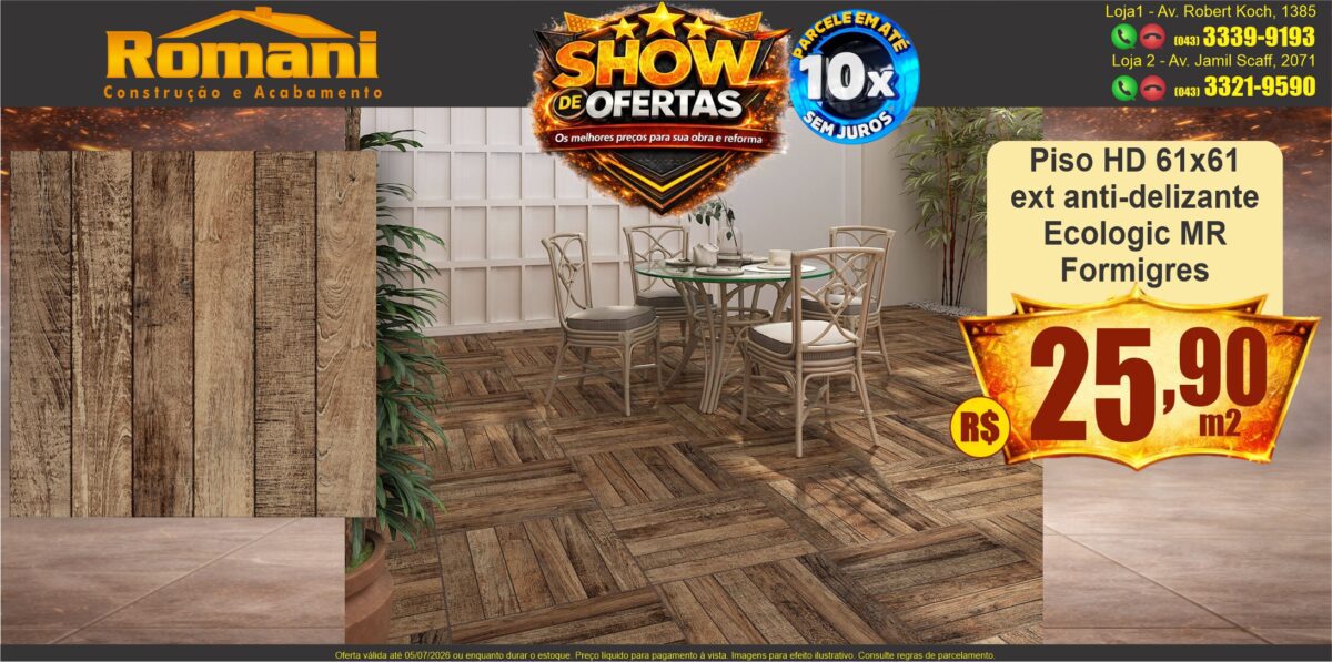 GR_piso externo antideslizante ecologic madeira amadeirado mr 61x61 hd FORMIGRES SHOW DE OFERTAS promocao oferta barato