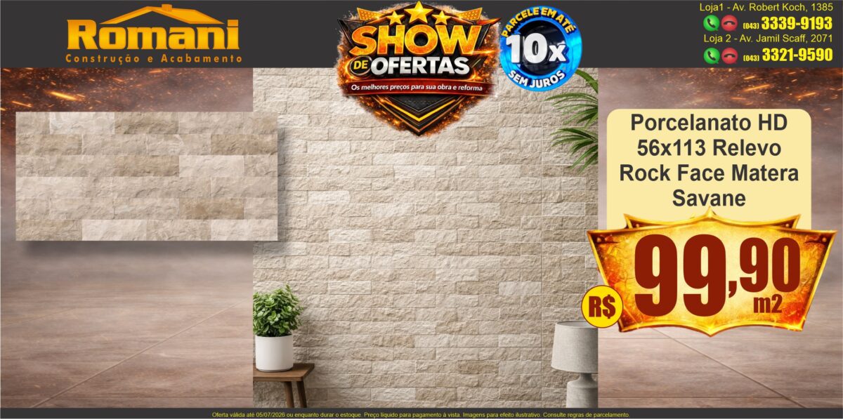 GR_porcelanato ROCK FACE MATERA SAVANE HD - show de oferta promocao barato romani