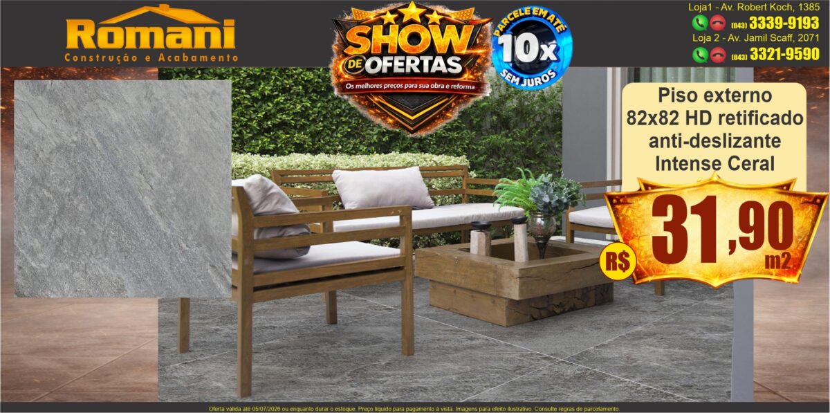 gr_piso externo 82x82 anti deslizante cimenticio cinza ceral intense retificado SHOW DE OFERTAS promocao oferta barato